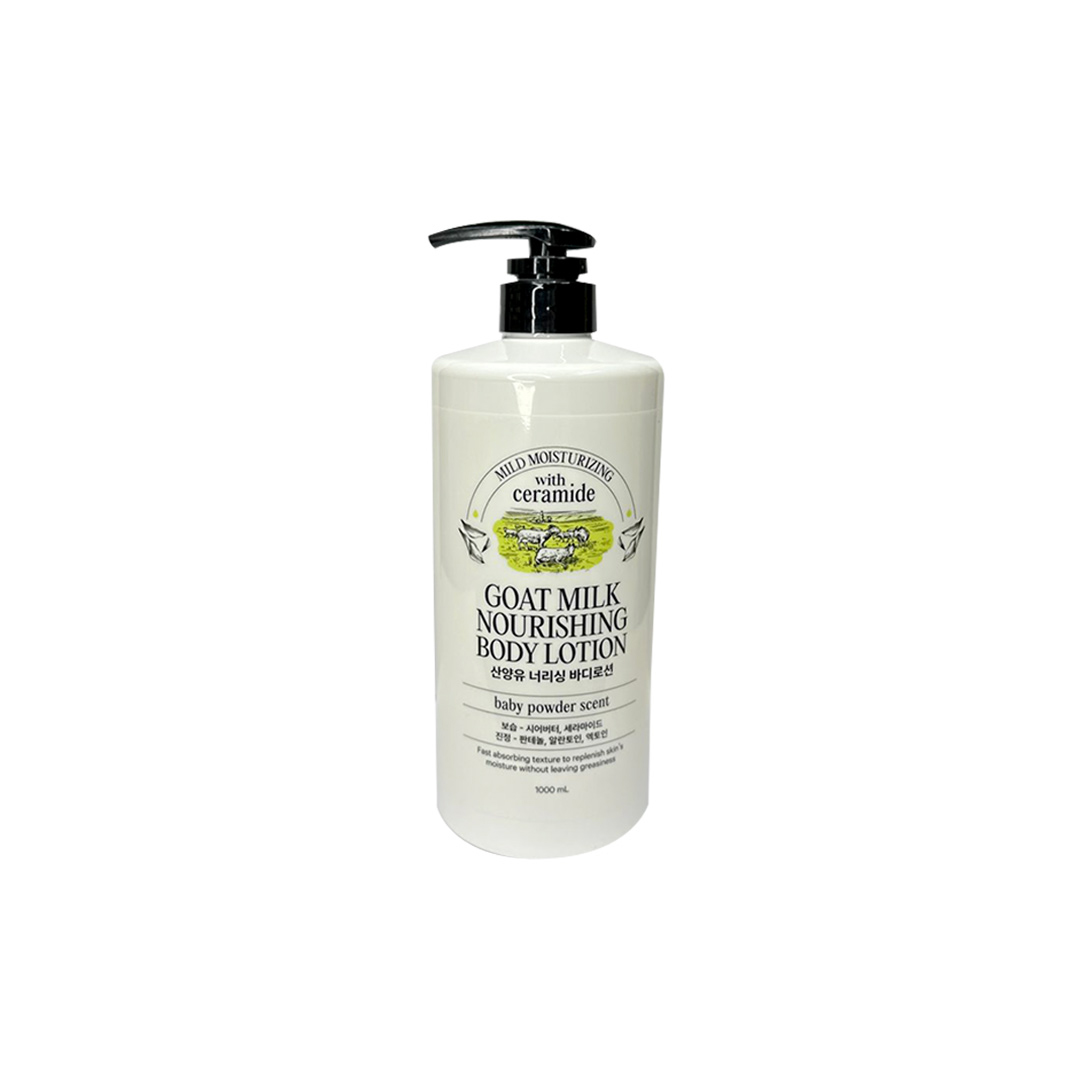 on the body Goat Milk Nourishing Body Lotion Baby Powder Scent 1000 ml