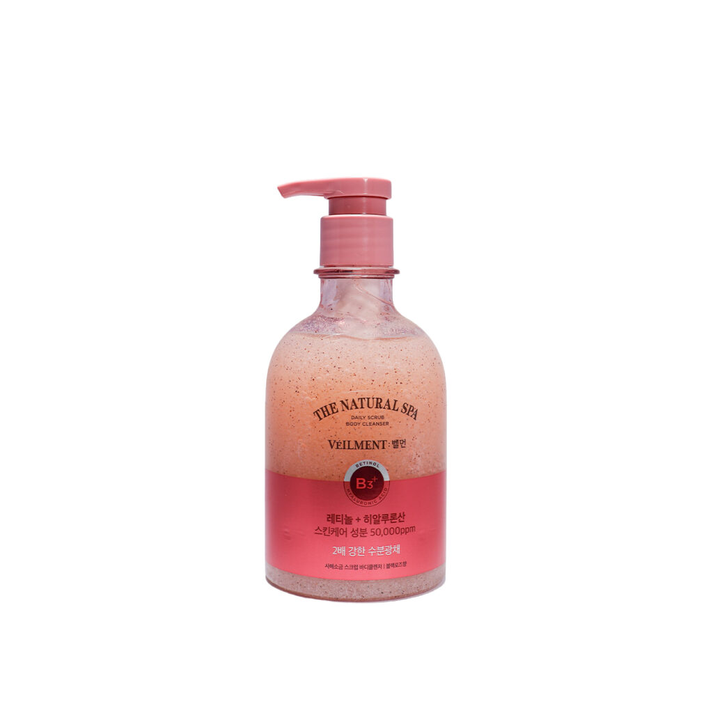 on the body Veilment Natural Spa Dead Sea Salt Scrub Body Cleanser Black Rose Scent 400 ml