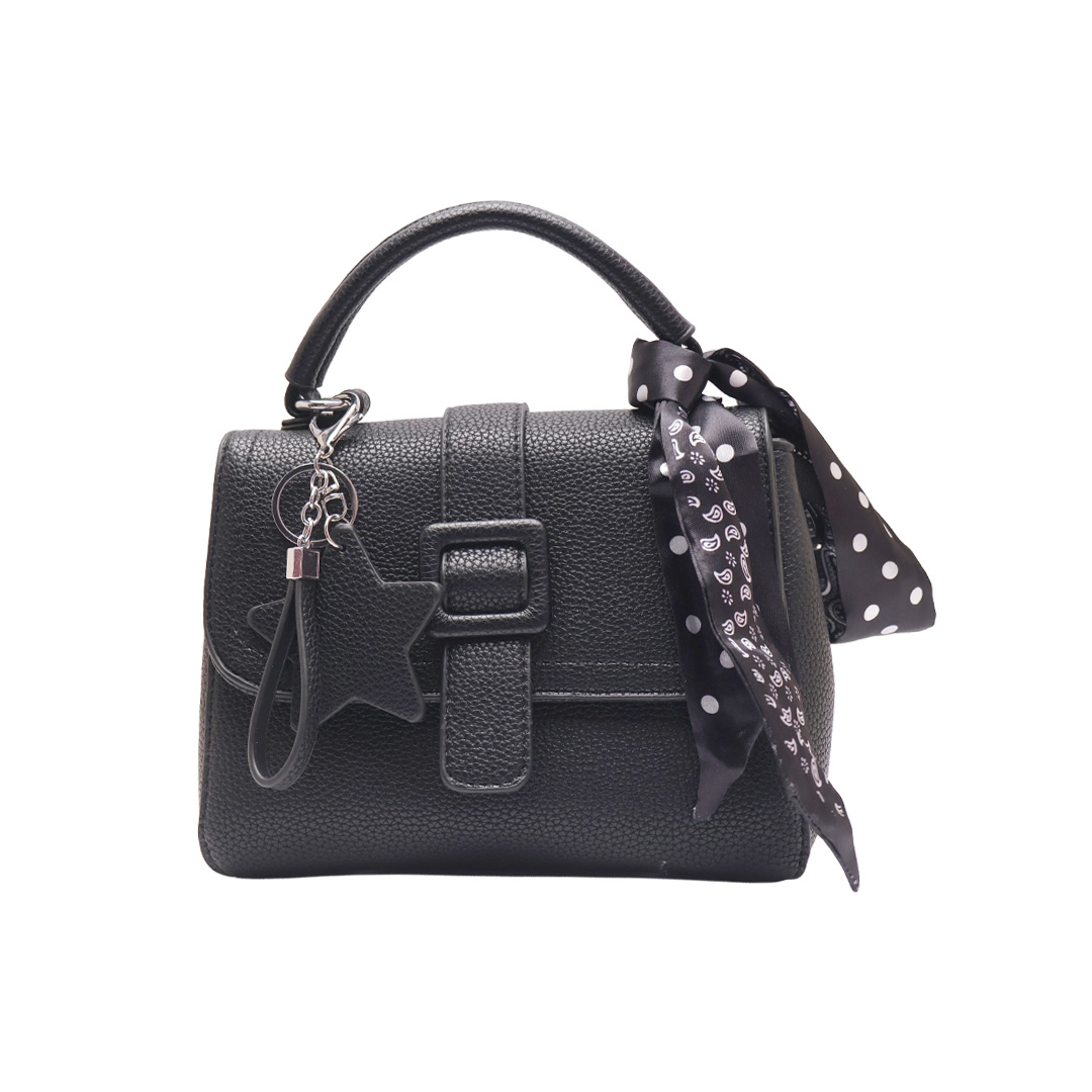 Made in Korea Cute Mini Women Party Handbag With Star Charm +( Black Colour )