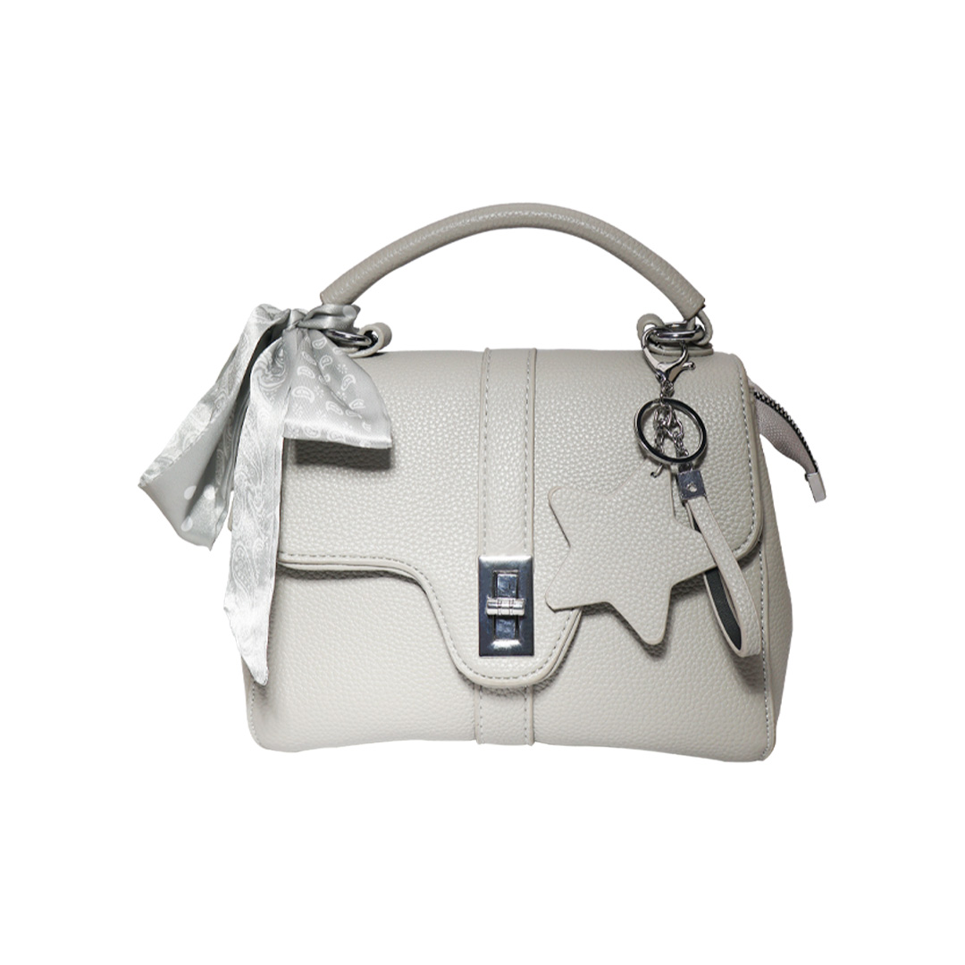 Made in Korea Cute Mini Women Party Handbag With Star Charm + ( Light Grey Colour )