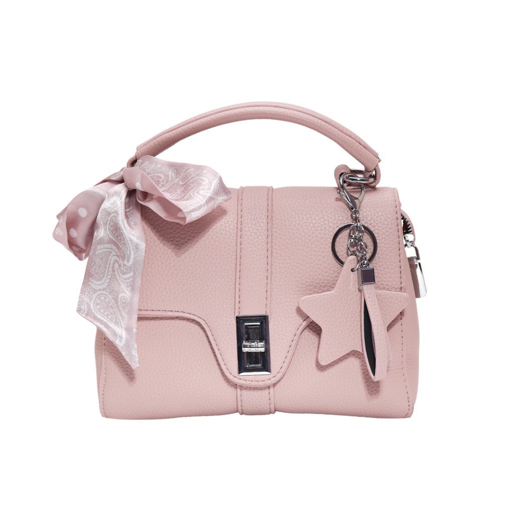 Made in Korea Cute Mini Women Party Handbag With Star Charm + ( Light Pink Colour )