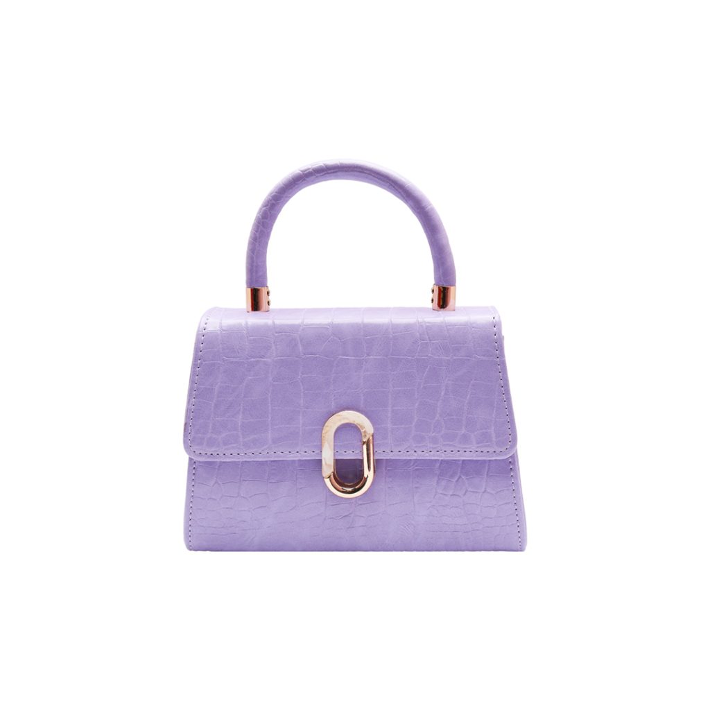 Made in Korea Mini Crocodile Pattern Women Handbag + ( Lavender Colour )