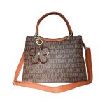 Made in Korea Premium Pattern Women Handbag With Metal Handle + ( Dark Brown Colour )