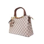Made in Korea Premium Pattern Women Handbag With Metal Handle + ( Off - White Colour )