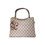 Made in Korea Premium Pattern Women Handbag With Metal Handle + ( Off - White Colour )