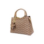 Made in Korea Premium Pattern Women Handbag With Metal Handle+ ( brown Colour )