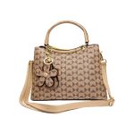 Made in Korea Premium Pattern Women Handbag With Metal Handle+ ( brown Colour )