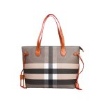 Women Check Pattern Large Tote Shoulder Bag + ( Dark Birch Brown Colour ) - Image 3