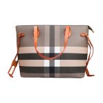 Women Check Pattern Large Tote Shoulder Bag + ( Dark Birch Brown Colour ) - Image 4