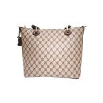 Made in Korea Women Monogram pattern Shoulder Tote Bag + ( Beige & Brown Colourn )