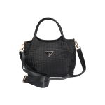 Made in Korea Women Quilted Handbag With Adjustable Shoulder Strap + ( black Colour )