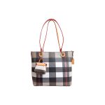 Women Check Pattern Shoulder Tote Bag With Mini Pouch +( Black & white Colour ) - Image 4